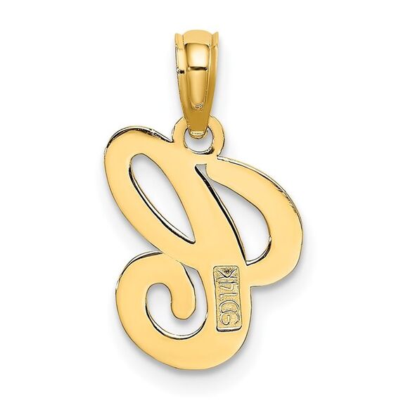 10K Yellow Gold Polished C Script Initial Charm - Picture 4 of 9